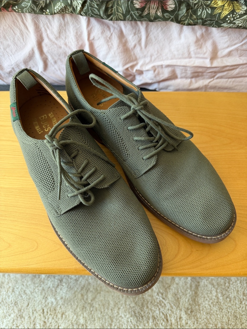 G.H. Bass & Co. Olive Knit Lace-Up Derbys